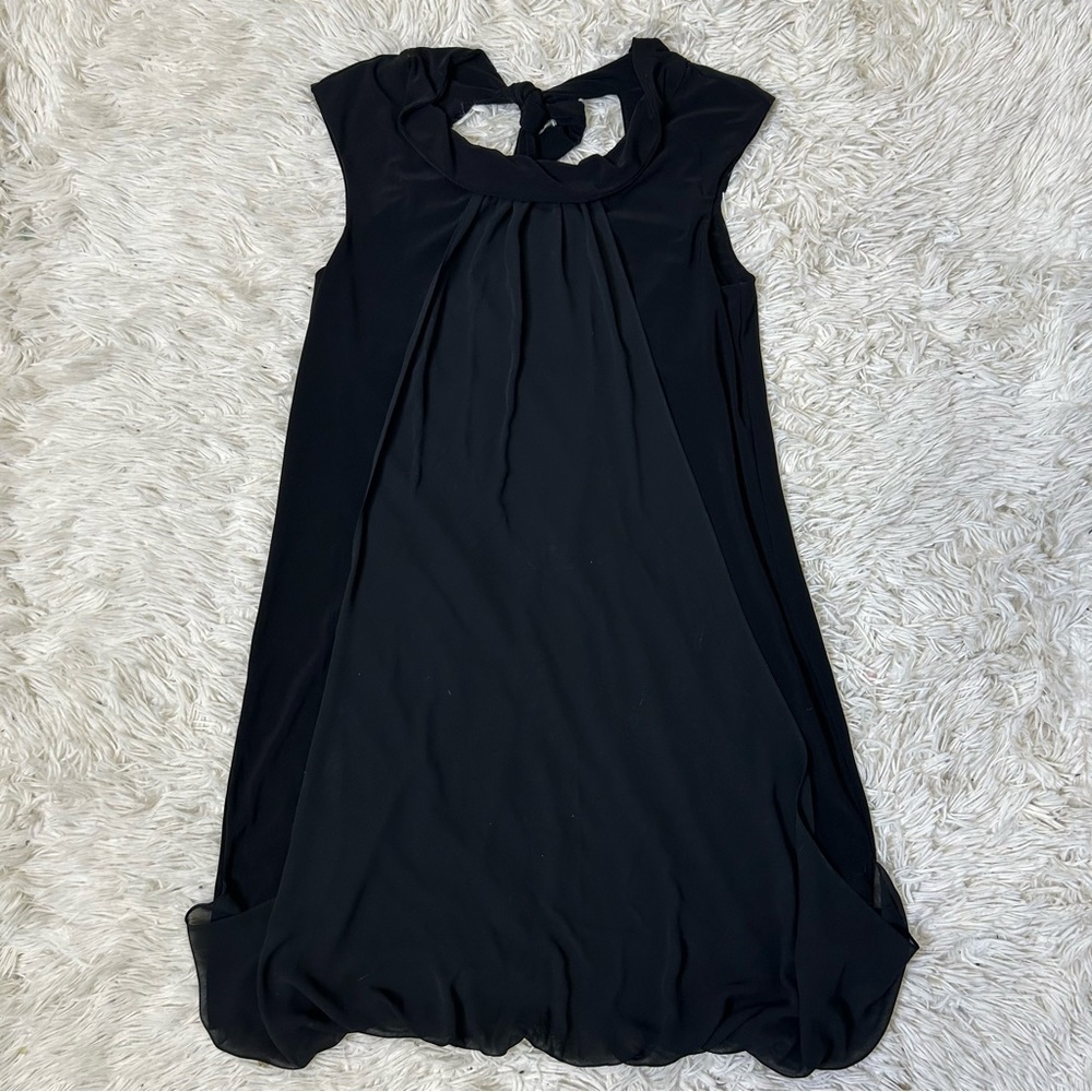 ◾️Joseph Ribkoff Black Overlay Tie Upper Back Dress